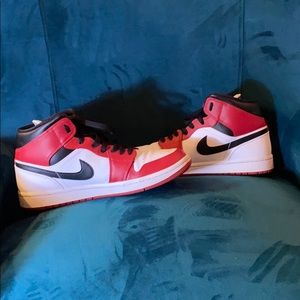 Nike Air Jordan 1s red,white and black